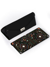 Trifold Sunglass Case | Black Mandala