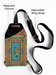 Compact Sling Bag | Tradition in Motion ( Modern Madhubani )
