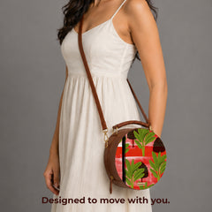 Leather Sling Bag | Tropical Contrast