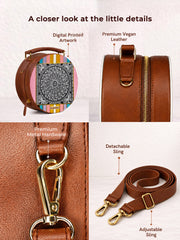Leather Sling Bag | Mandala Frame
