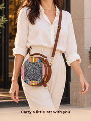 Leather Sling Bag | Mandala Frame