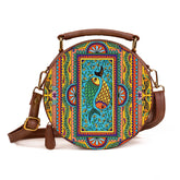 Leather Sling Bag | Tradition in Motion ( Modern Madhubani )