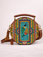 Leather Sling Bag | Tradition in Motion ( Modern Madhubani )