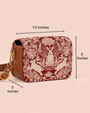 Vegan Leather Sling Bag | Modern damask-Year of the Rabbit