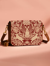 Vegan Leather Sling Bag | Modern damask-Year of the Rabbit