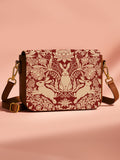 Vegan Leather Sling Bag | Modern damask-Year of the Rabbit