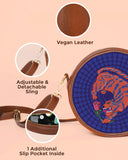 Round Shoulder Bag | I Aroar You - Blue