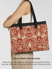 office tote bag | Modern damask-Year of the Rabbit