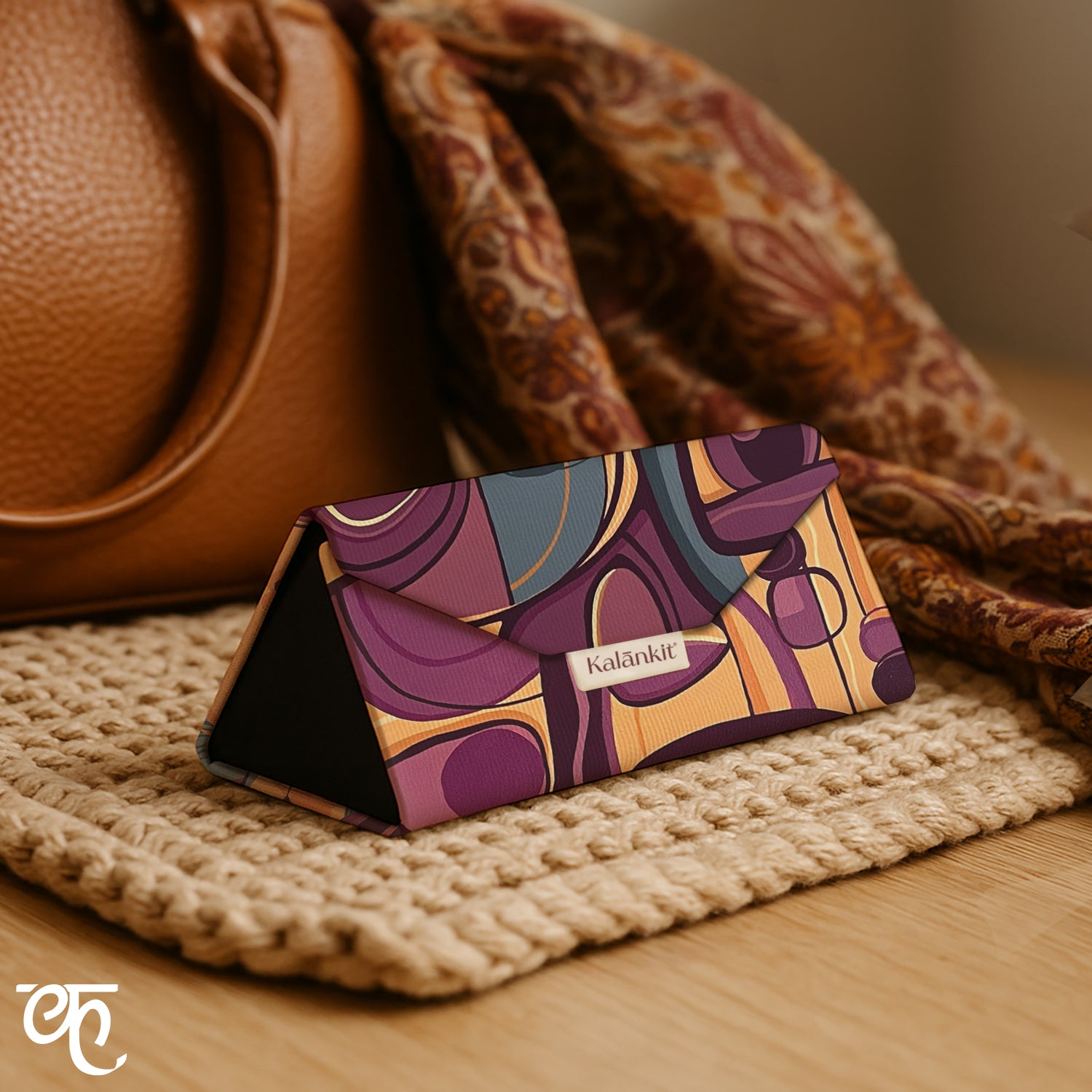 Set of 2 Trifold Sunglass Cases with Resin Bhai and Bhabi Rakhi & Roli - Chawal