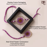 Set of 2 Trifold Sunglass Cases with Resin Bhai and Bhabi Rakhi & Roli - Chawal | Raksha Bandhan Gifts