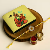Resin Rakhi Gift Set for Brother – Slim Wallet with Coin Pocket | Spiritual Tripper Theme