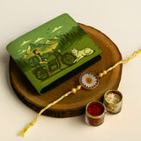 Resin Rakhi with Gift for Brother – Slim Bi-Fold Wallet | Soul Riders | Rakshabandhan Gift Combo