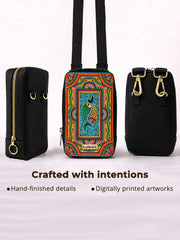 Girls Phone Bag | Tradition in Motion ( Modern Madhubani )