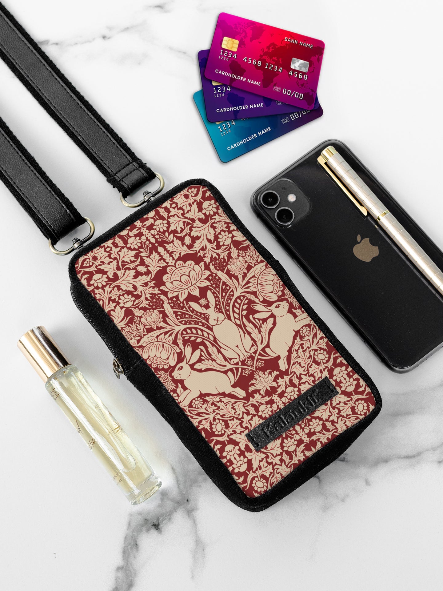 Girls Phone Bag | Modern damask-Year of the Rabbit
