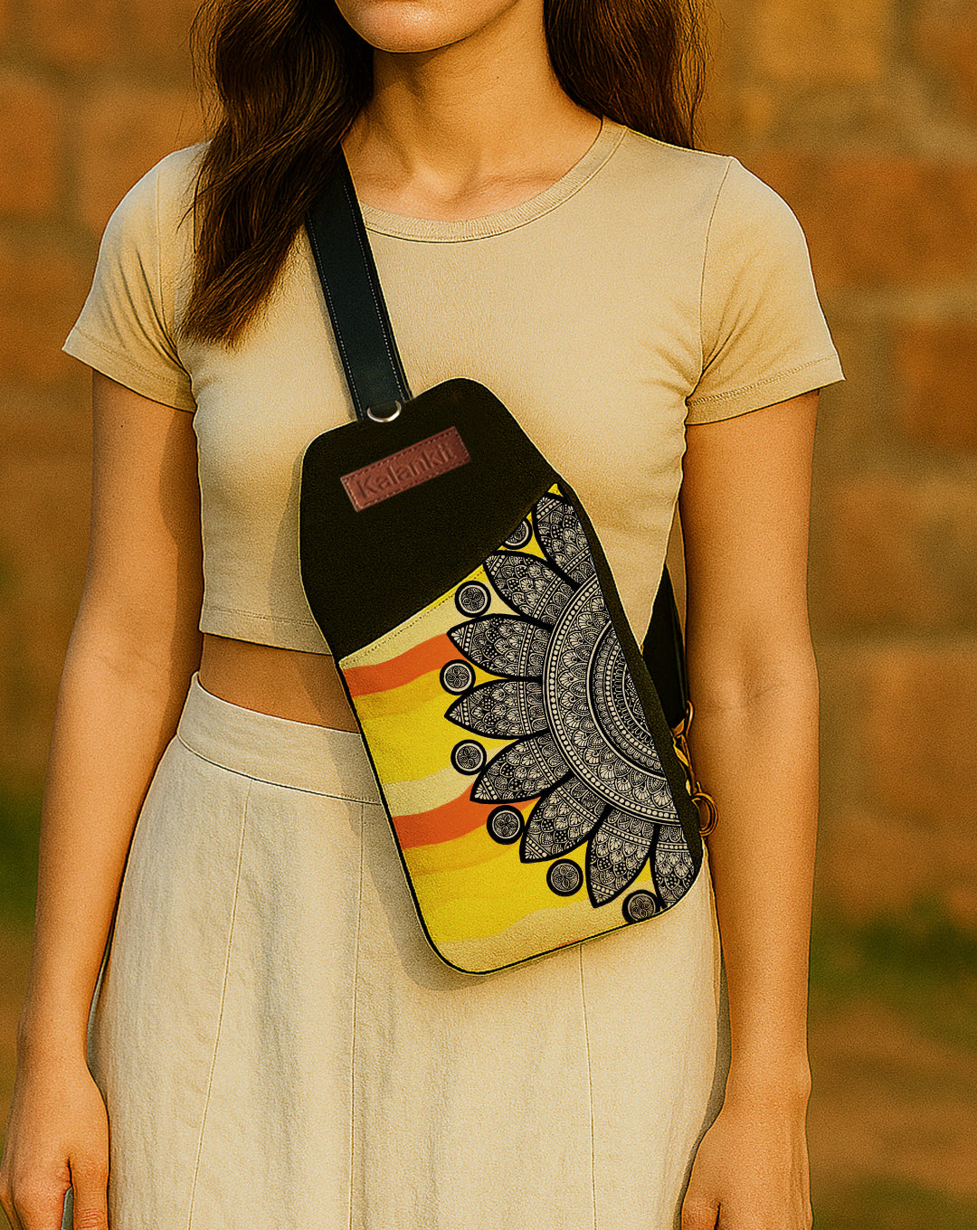Stylish Sling Crossbody Bag | Yellow Hues
