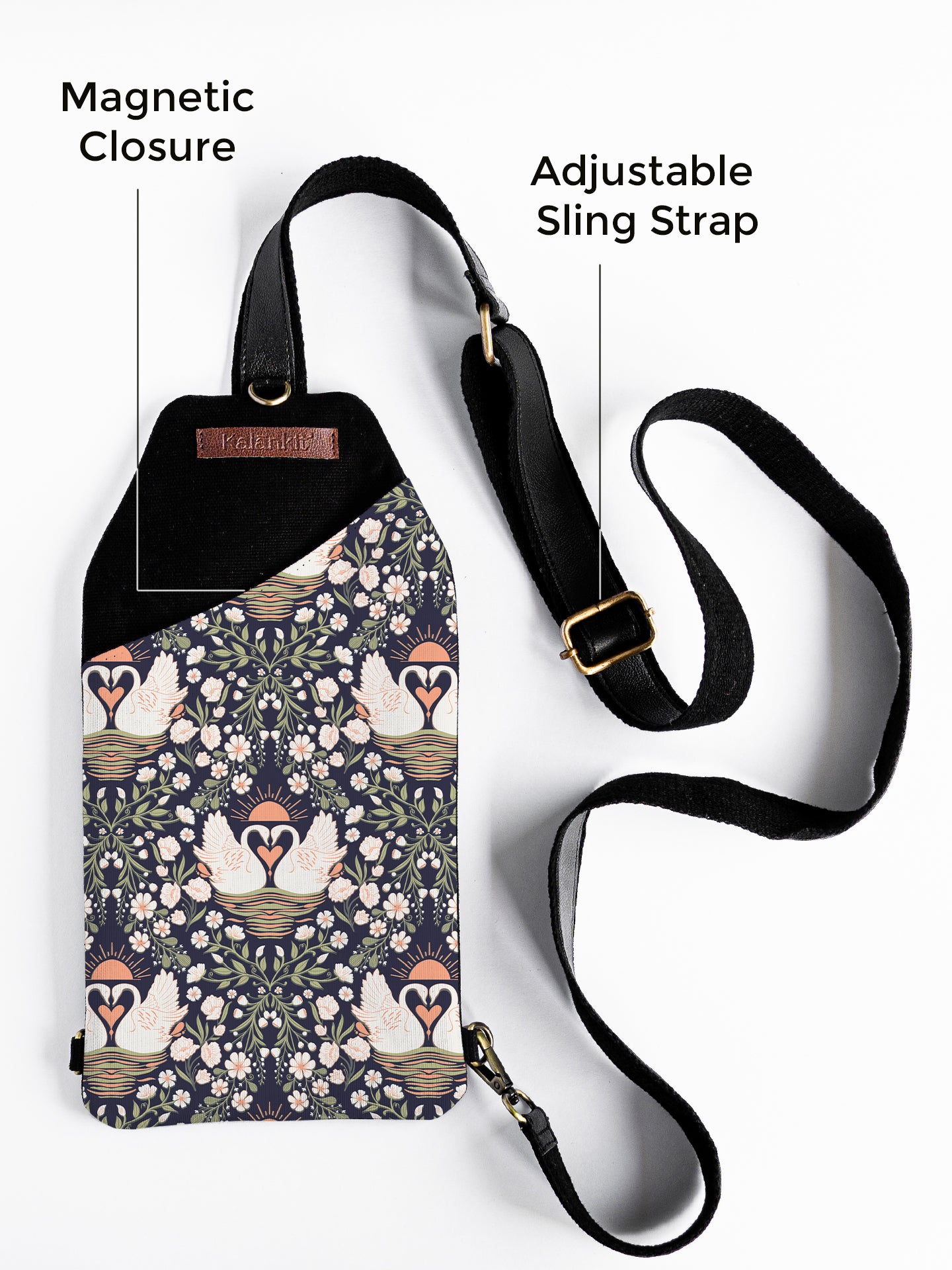 Stylish Sling Crossbody Bag | Lovebirds on the lake