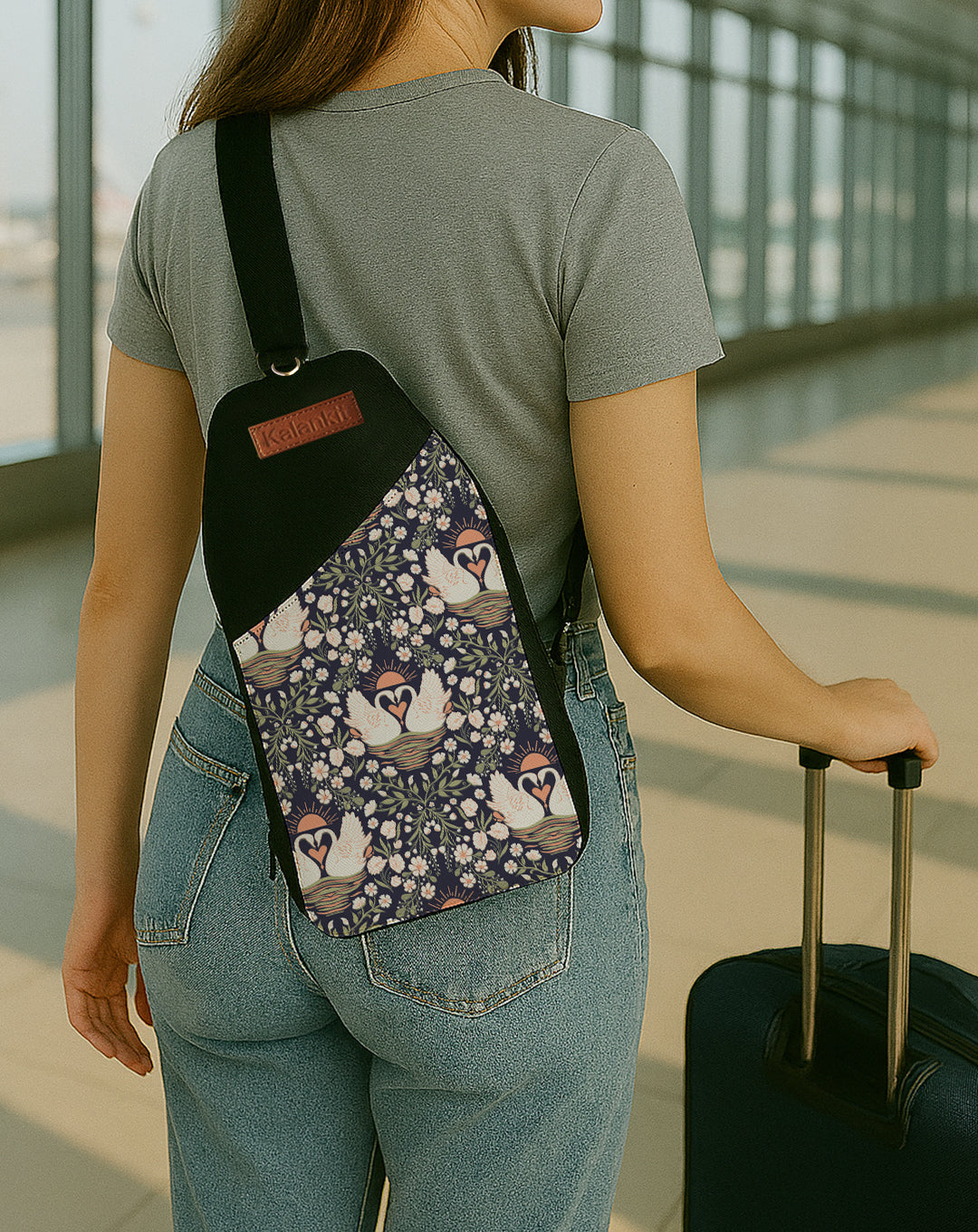 Stylish Sling Crossbody Bag | Lovebirds on the lake
