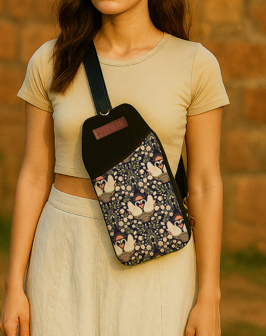 Stylish Sling Crossbody Bag | Lovebirds on the lake
