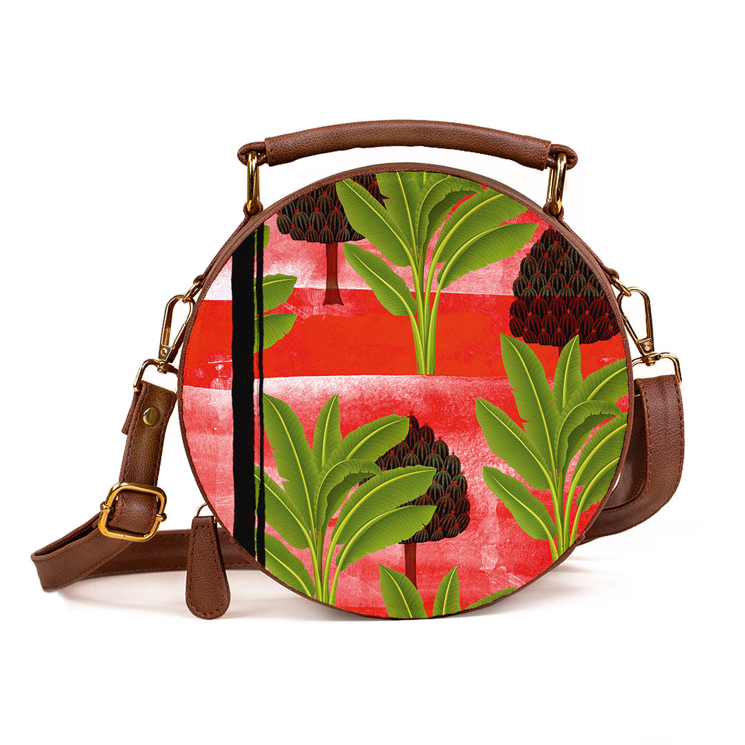 Leather Sling Bag | Tropical Contrast