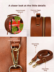 Leather Sling Bag | Tropical Contrast