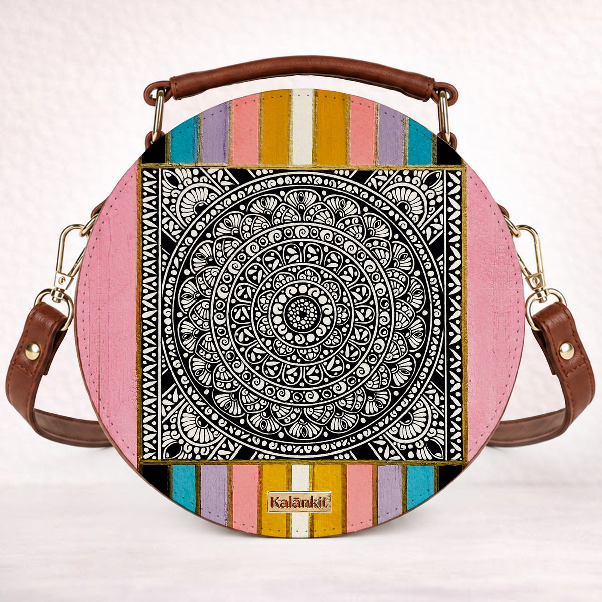 Leather Sling Bag | Mandala Frame