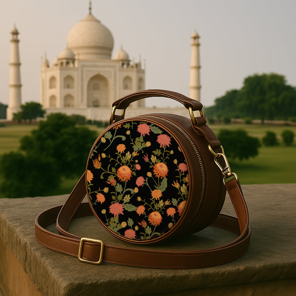 Vegan Leather Sling Bag | Golden Dusk