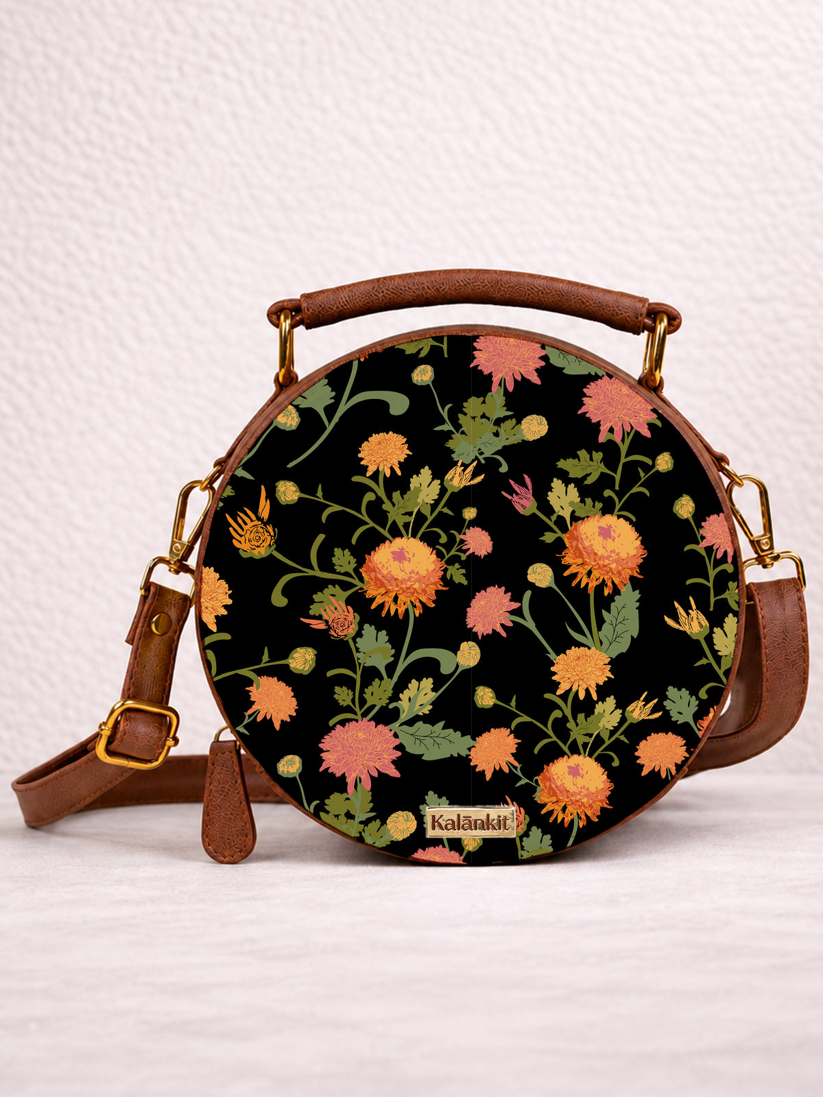 Vegan Leather Sling Bag | Golden Dusk