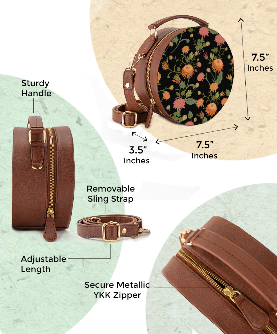 Vegan Leather Sling Bag | Golden Dusk
