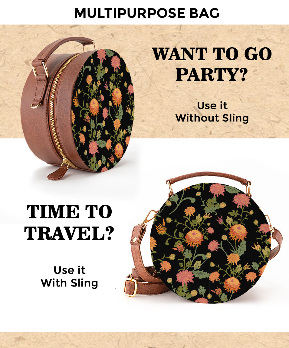 Vegan Leather Sling Bag | Golden Dusk