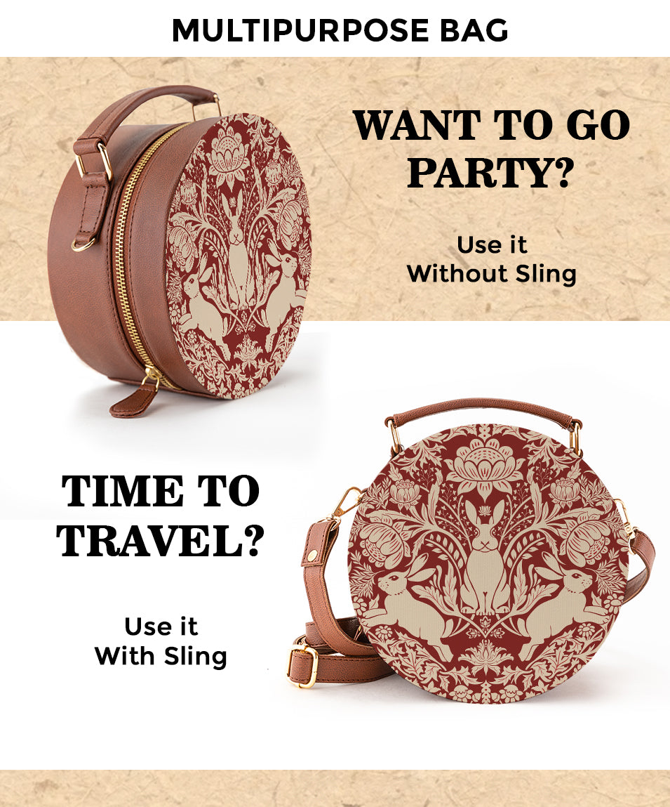 Small Sling Bag | Modern damask-Year of the Rabbit
