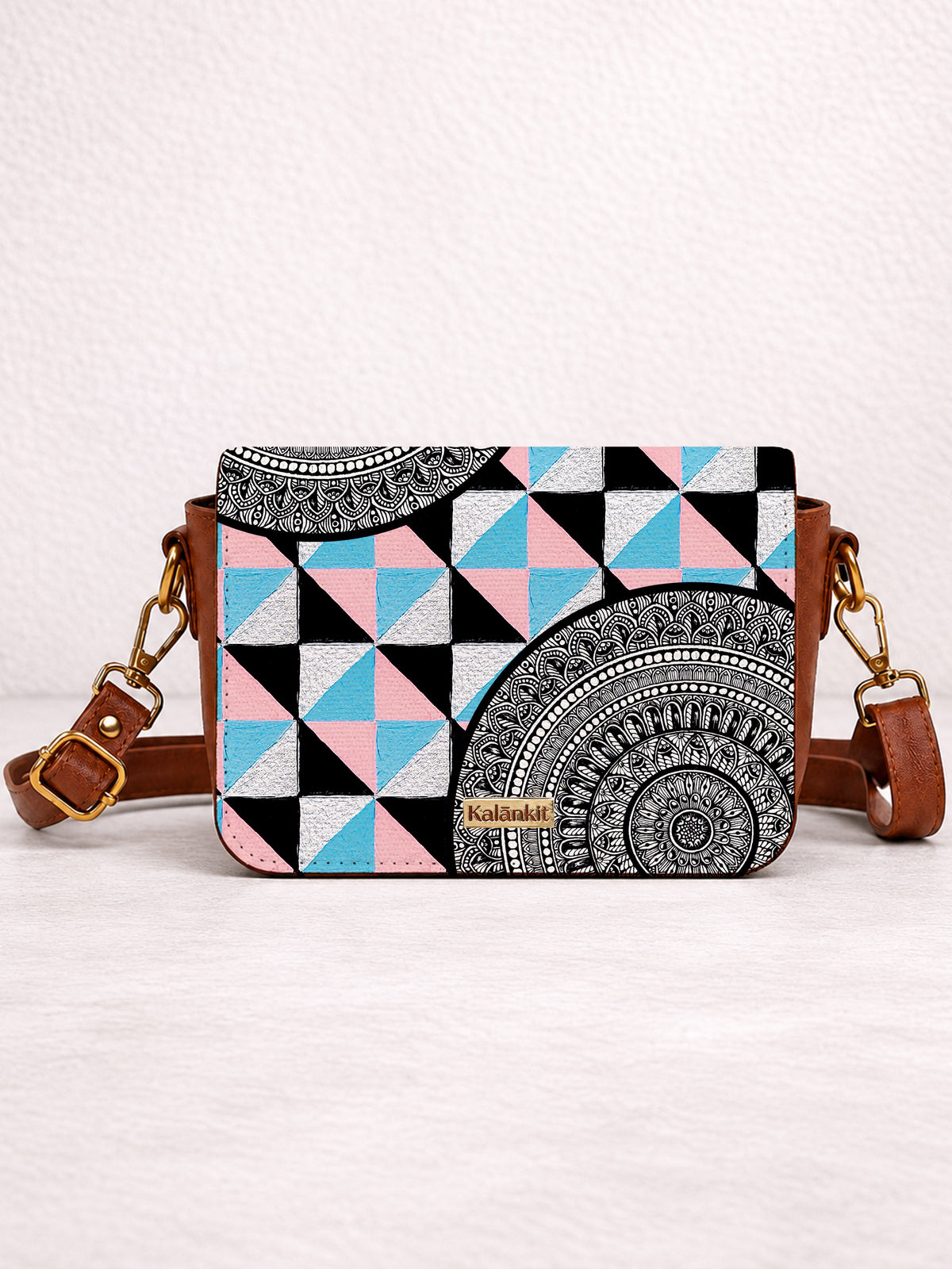 Vegan Leather Sling Bag | Geometric Grace