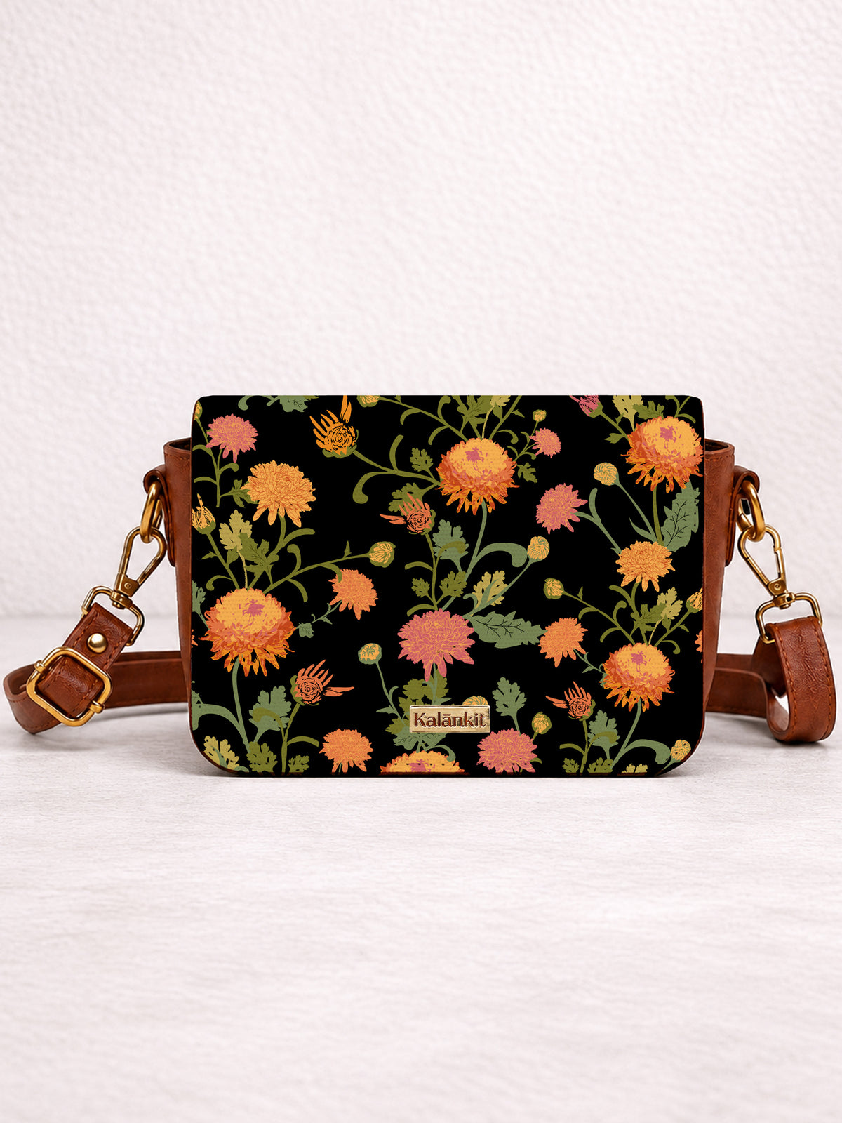 Leather Sling Bag | Golden Dusk