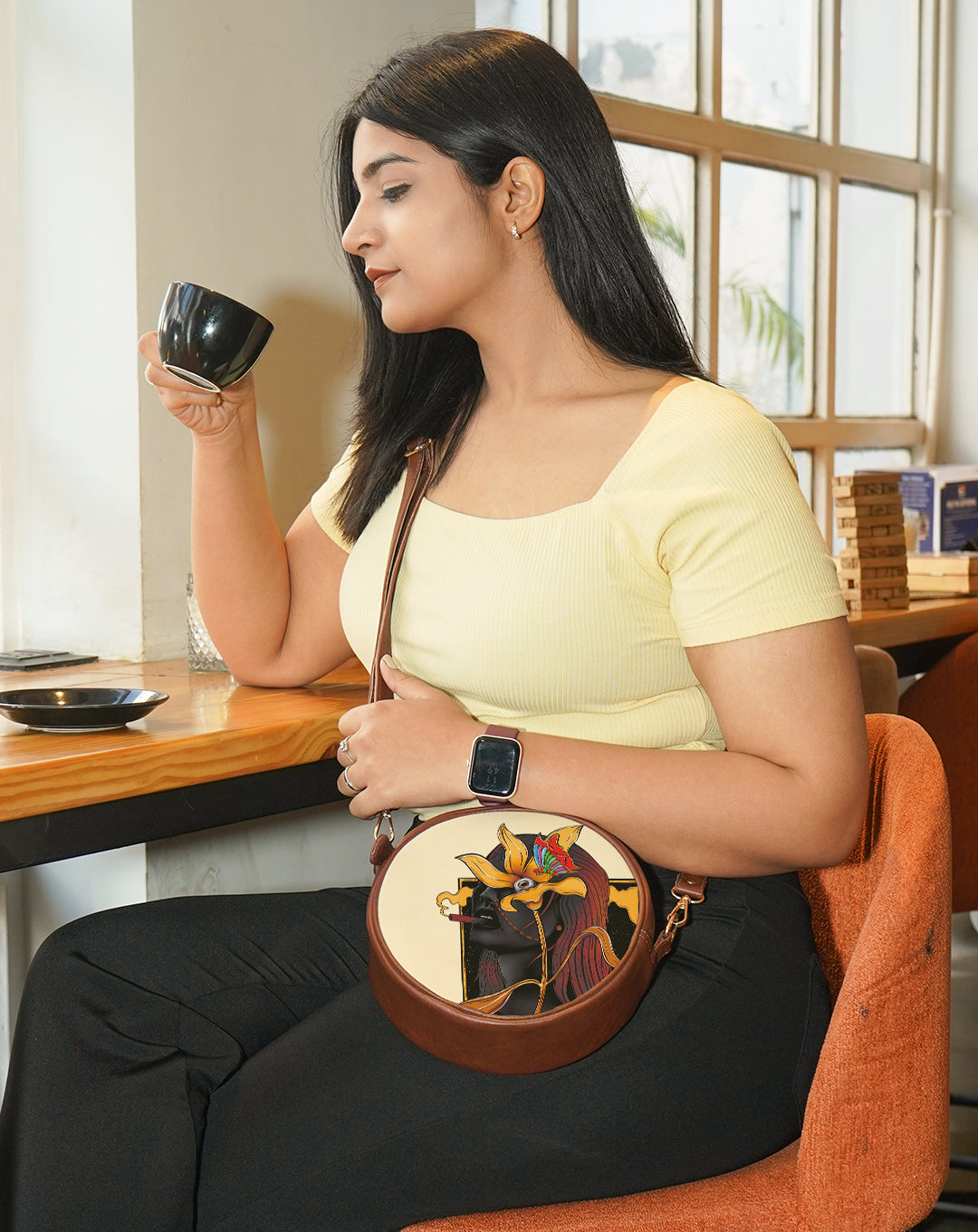 Circle Crossbody Bag | Sunflowers & Cigars