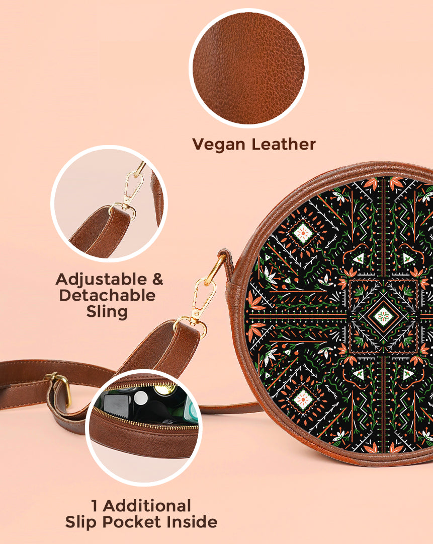Round Sling Bag | Cosmic Threads