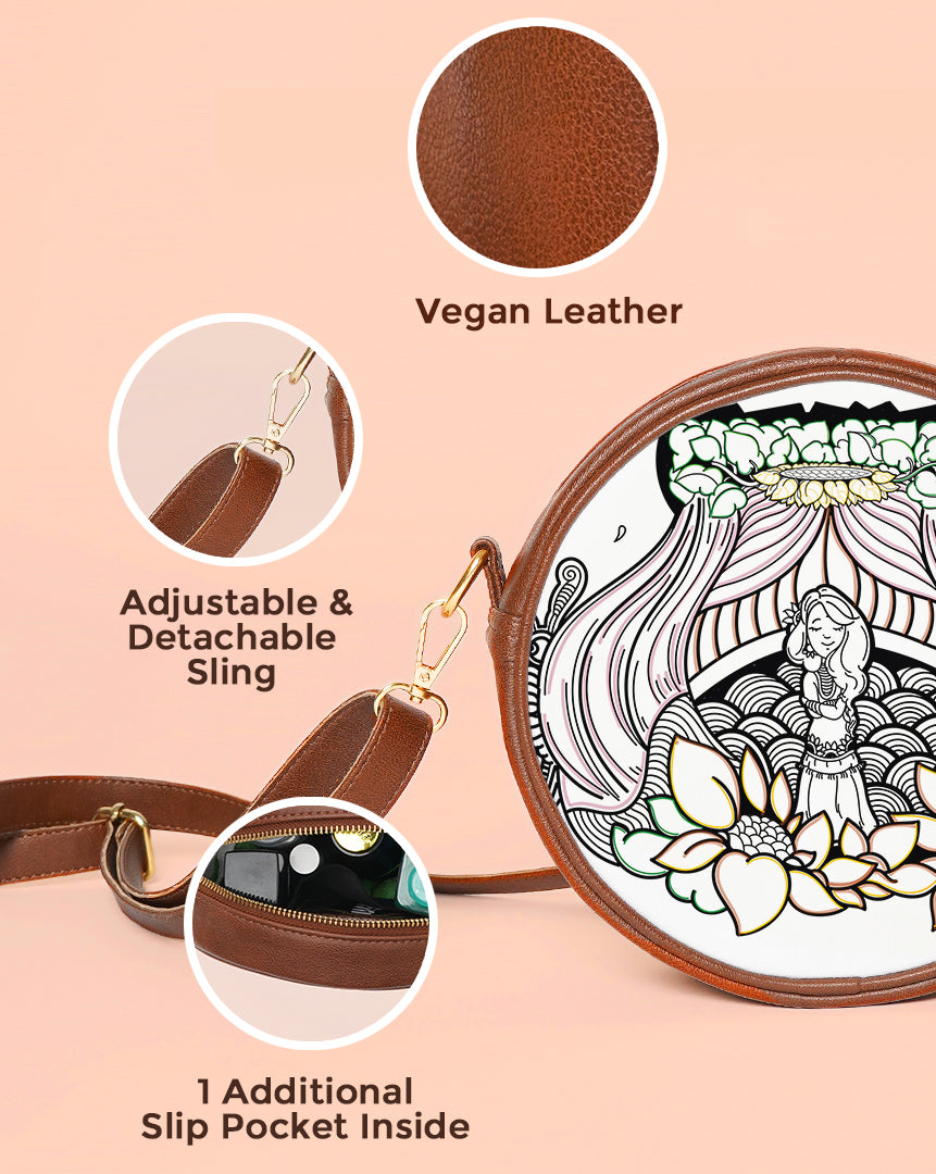Circle Crossbody Bag | Sunflower power