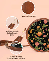 Round Sling Bag | Golden Dusk