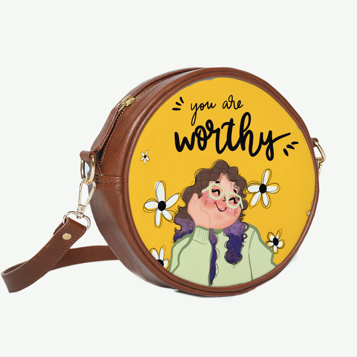 Round Shoulder Bag | You Are Worthy