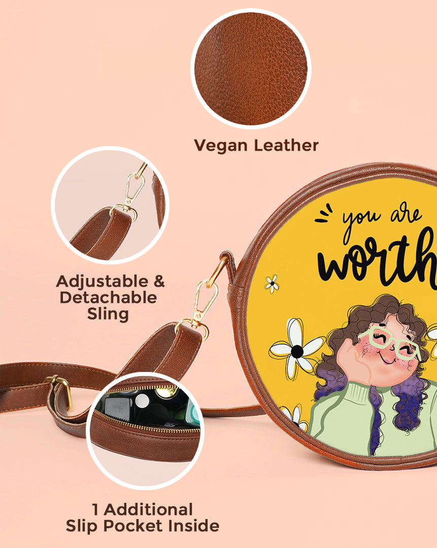 Round Shoulder Bag | You Are Worthy