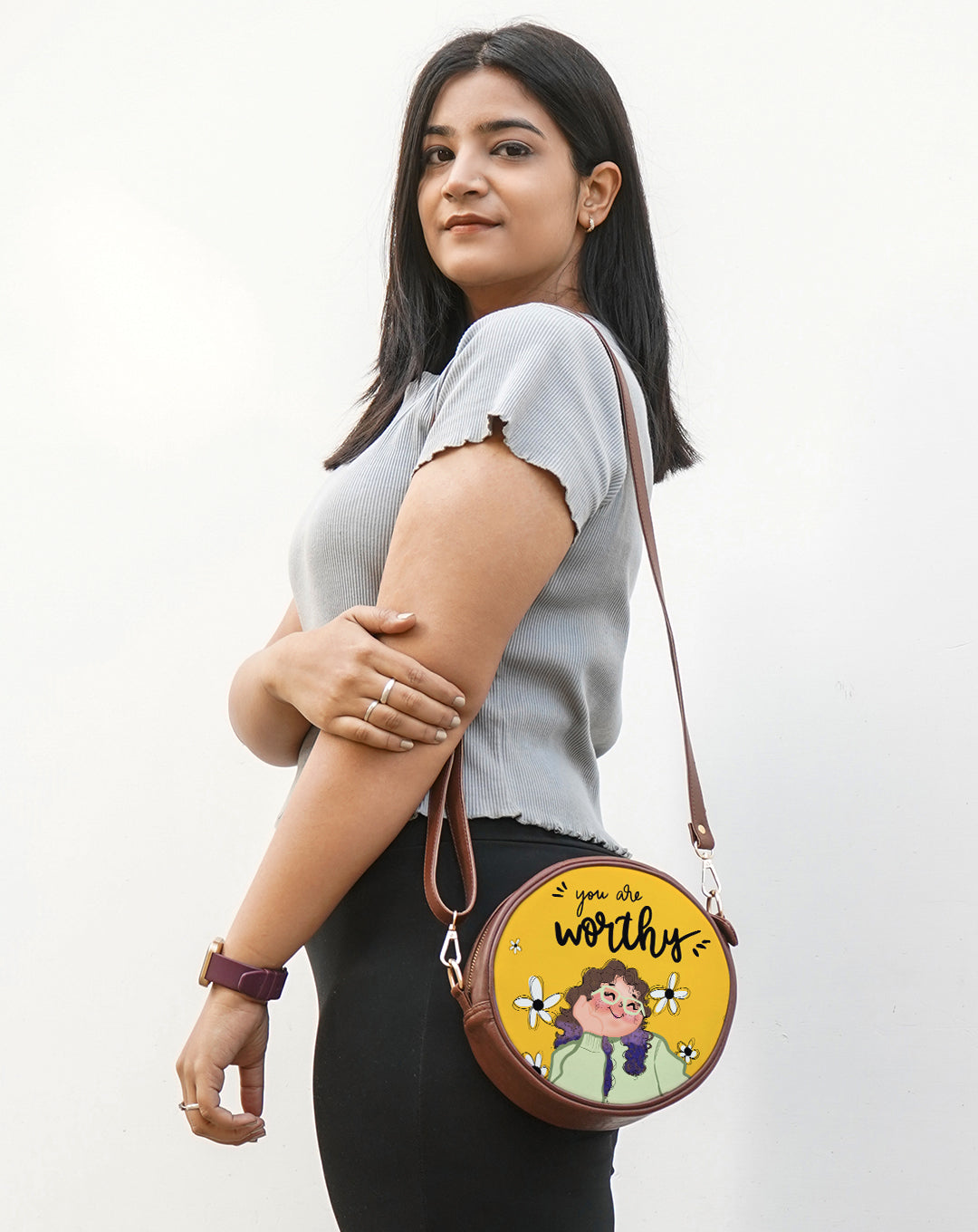 Round Shoulder Bag | You Are Worthy