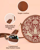 Round Shoulder Bag | Modern damask-Year of the Rabbit