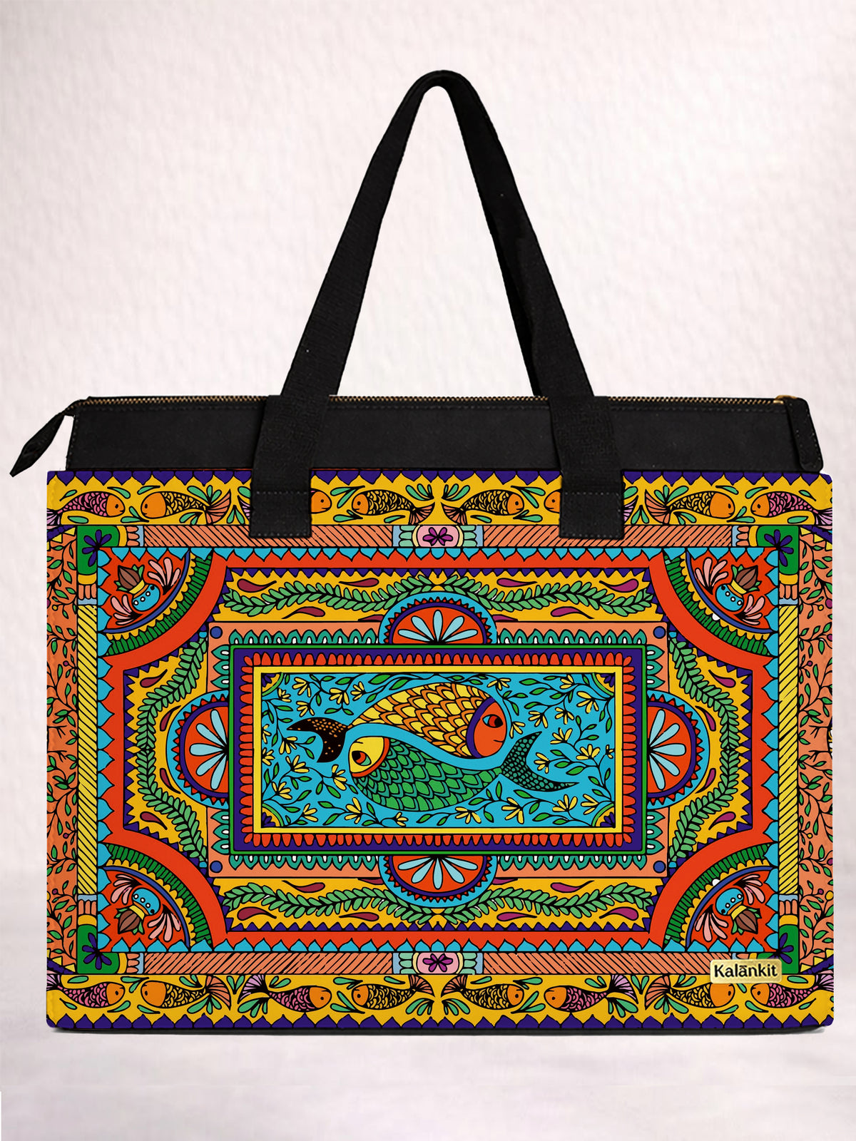 daily tote bag | Tradition in Motion ( Modern Madhubani )