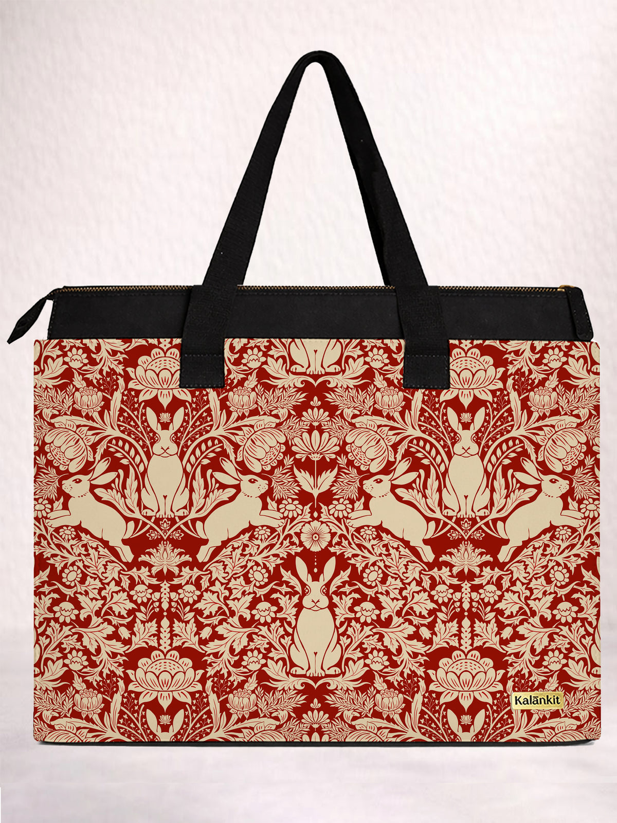 office tote bag | Modern damask-Year of the Rabbit