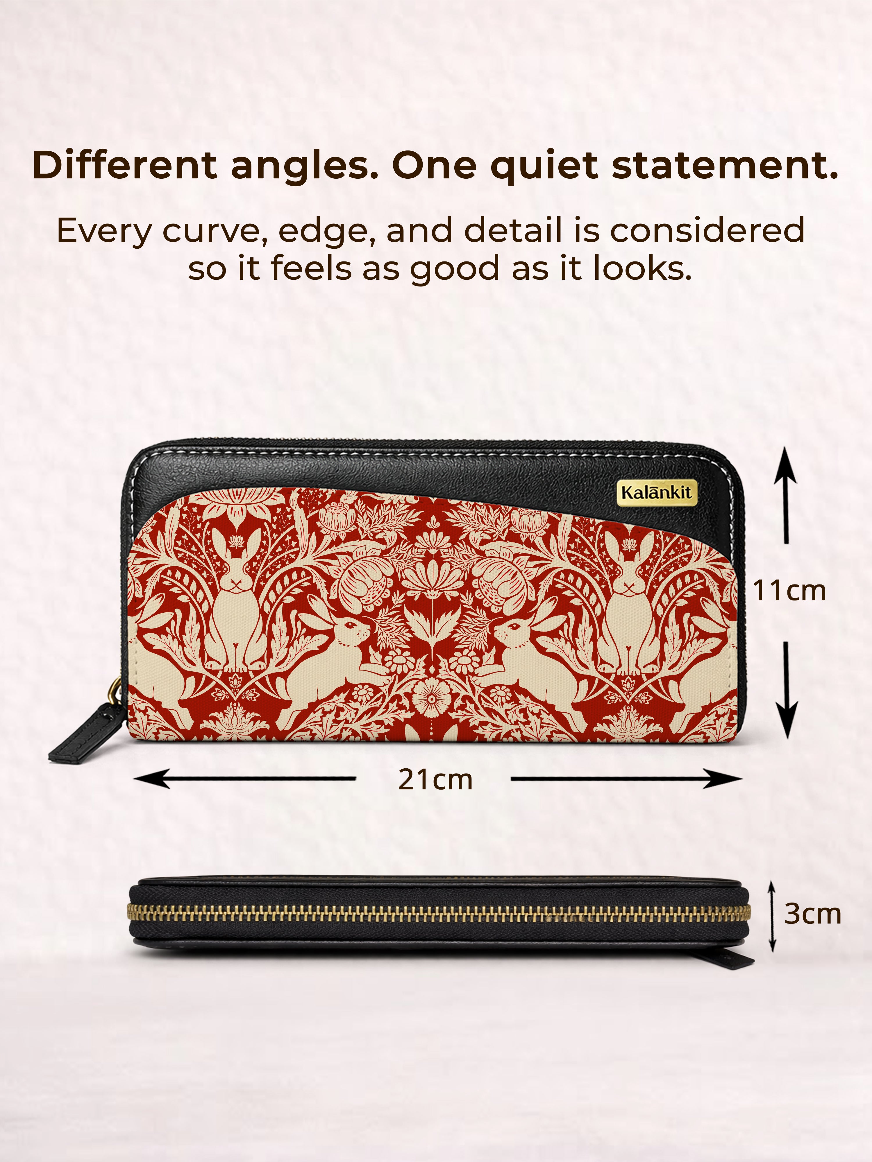 Damask Wallet Elegant Zip Around Wallet Modern damask-Year of the Rabbit – Premium ...