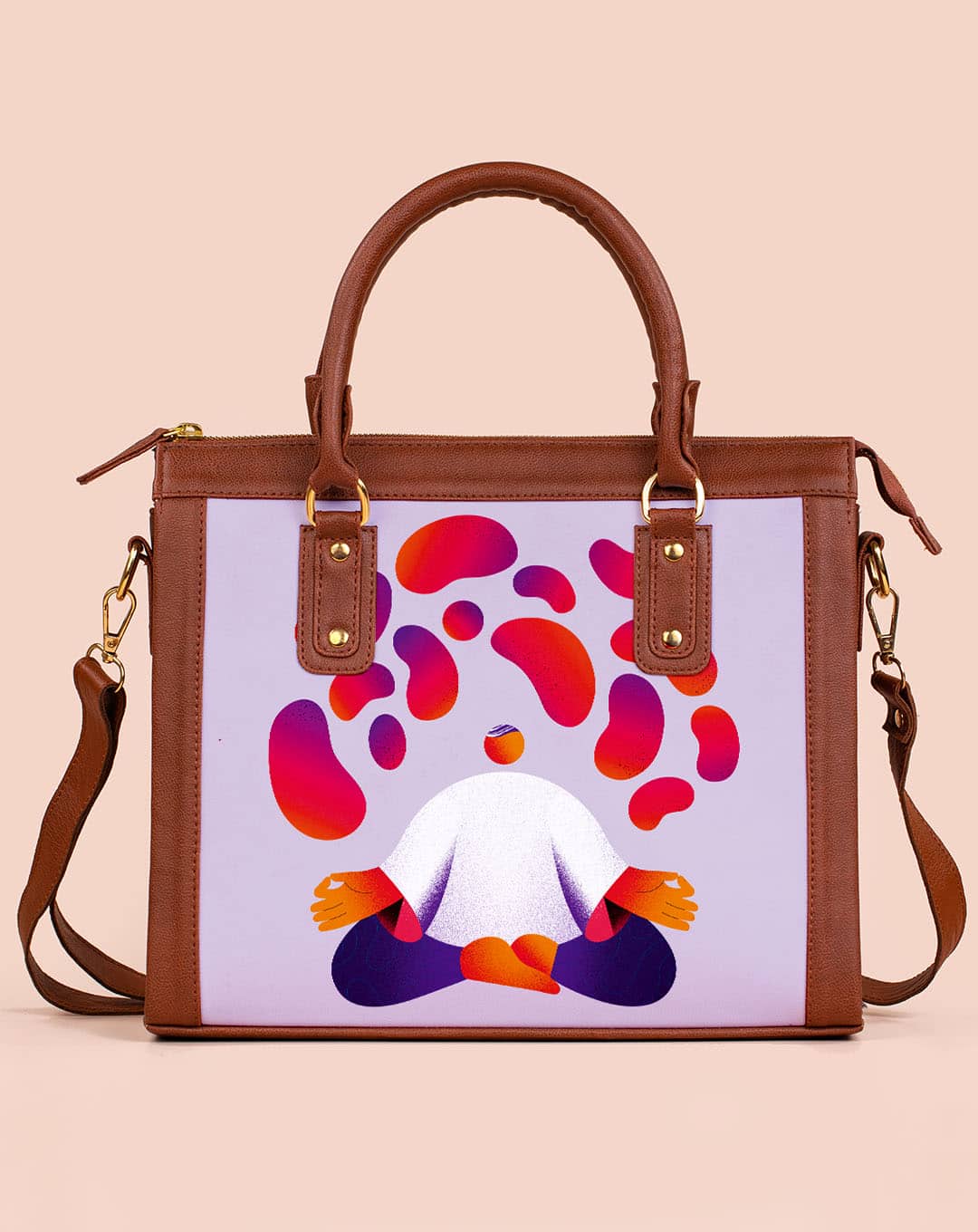 Deep Meditation Design Satchel Bag for women - Kalankit®