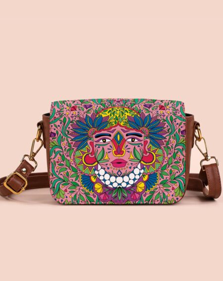 Tri-coloured geometric shaped sling bag by Dharang | The Secret Label