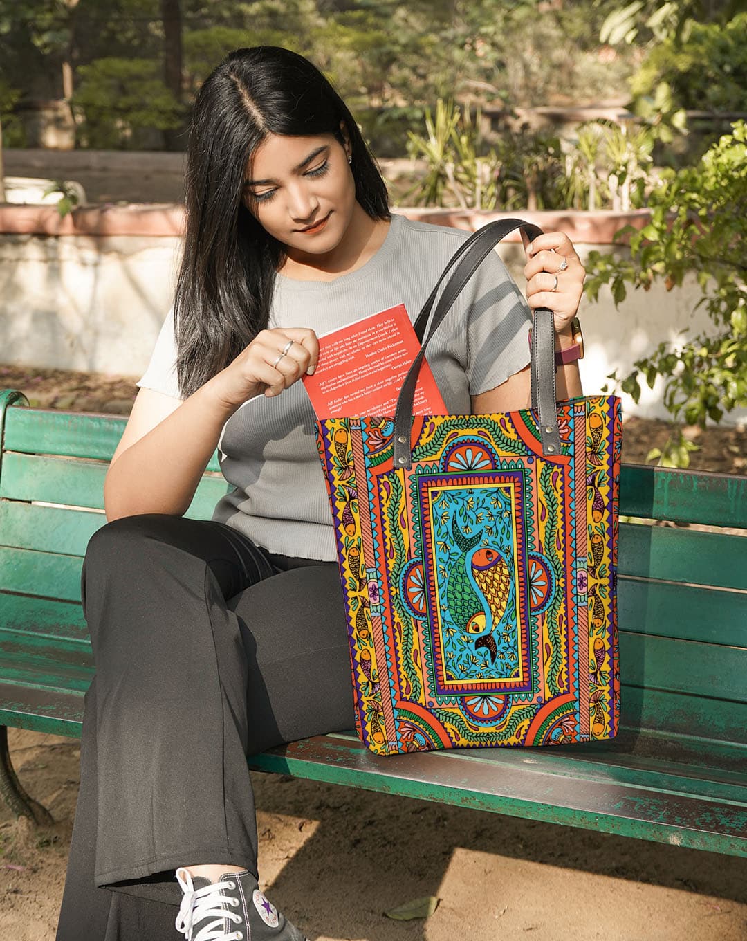 Madhubani Hand Painted Sling Bag – AMOUNEE - Handloom & Handicraft